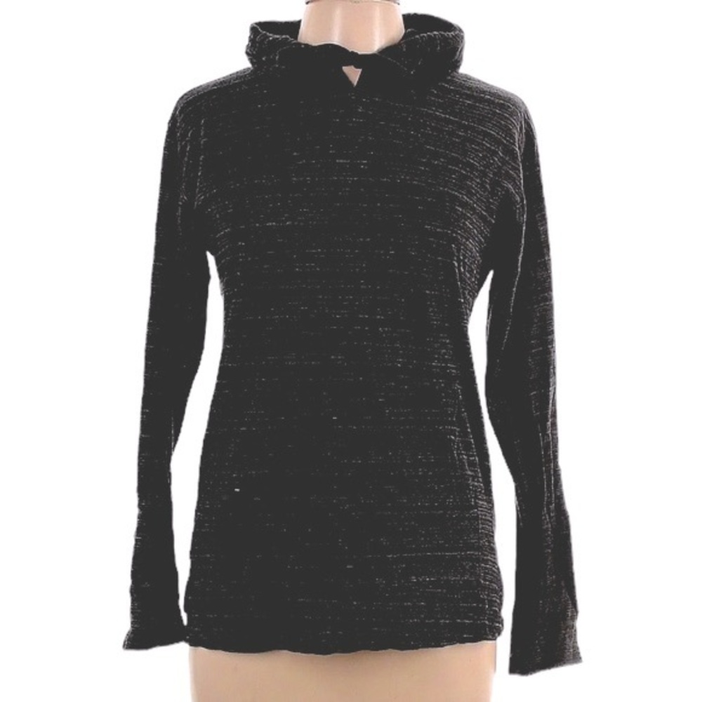RBX 1X heather black kangaroo pocket long sleeve knit pullover athletic hoodie
